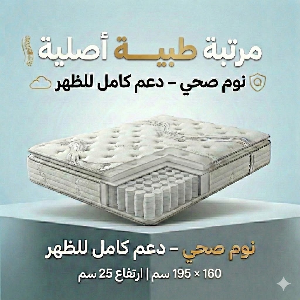 مرتبة طبية	160 في 195	ارتفاع 25